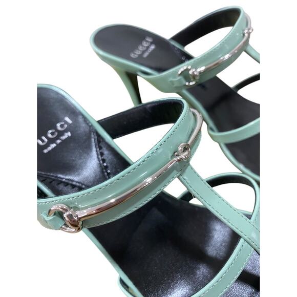 Gucci Slim Horsebit Slide Sandal Pacific Mint Green Mule Regent 75mm 38 8 - Picture 4 of 8